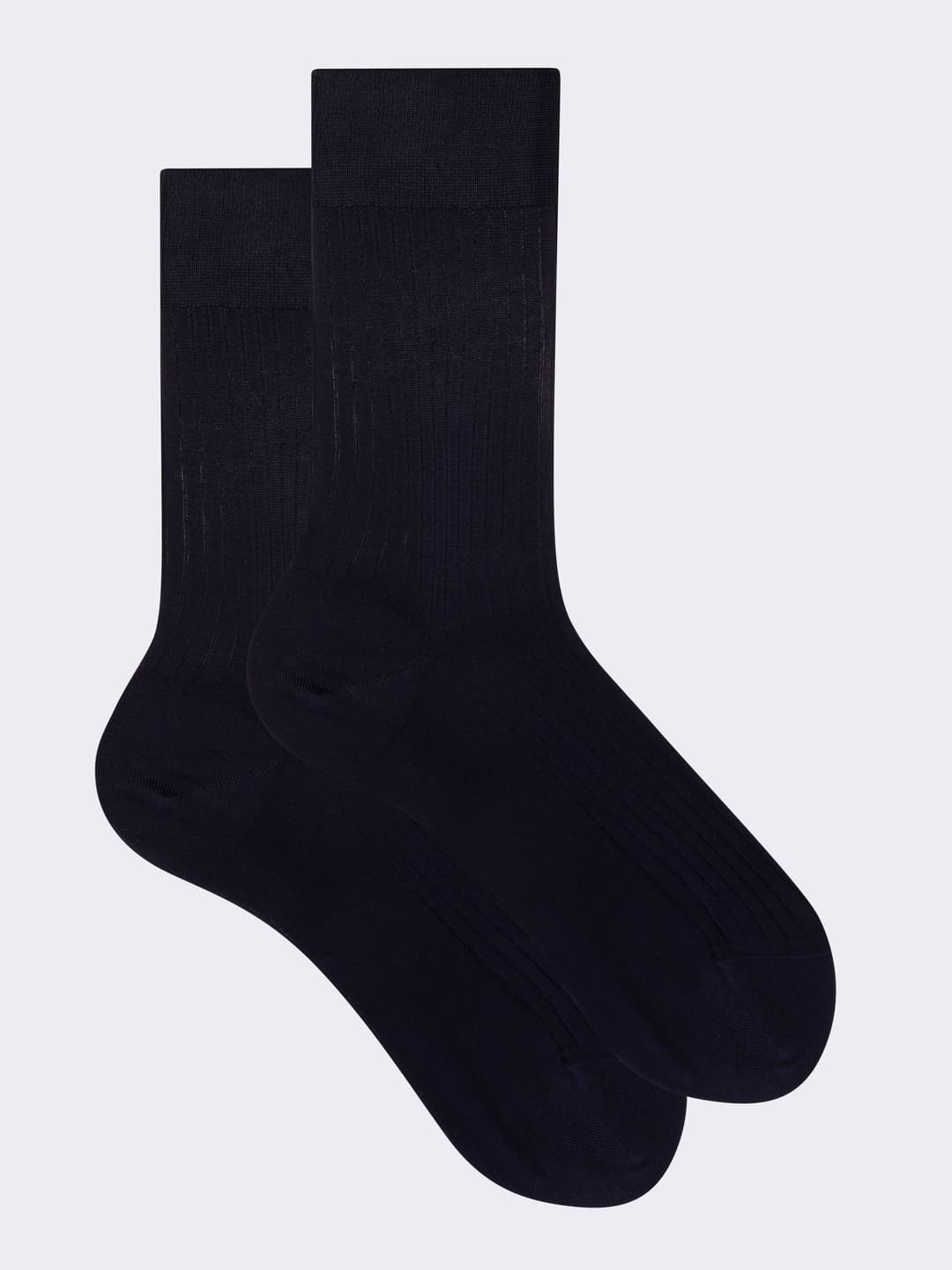 Short ribbed socks in Egyptian cotton