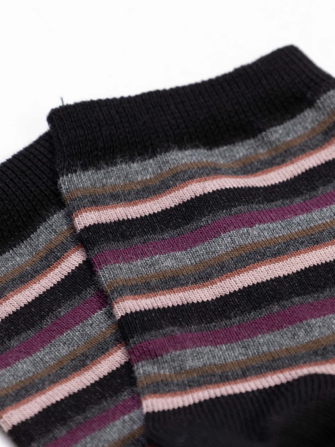Calze Corte Donna in Caldo Cotone Fantasia Multirighe - Made in Italy