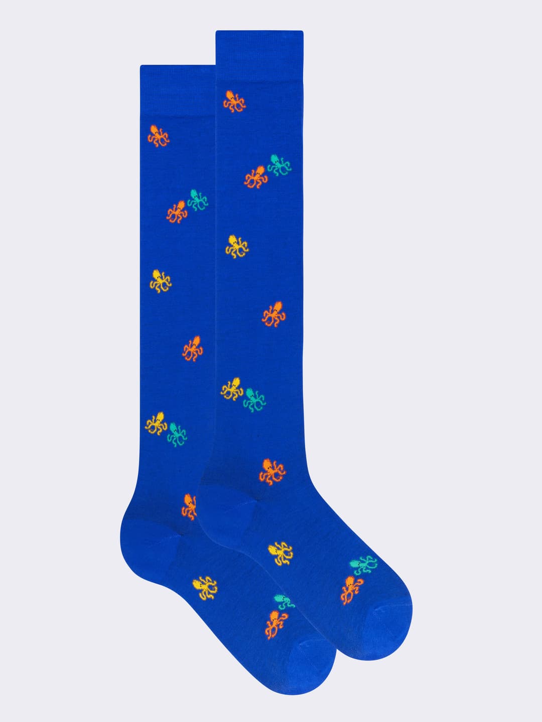 Long Cotton Socks with Octopus Pattern